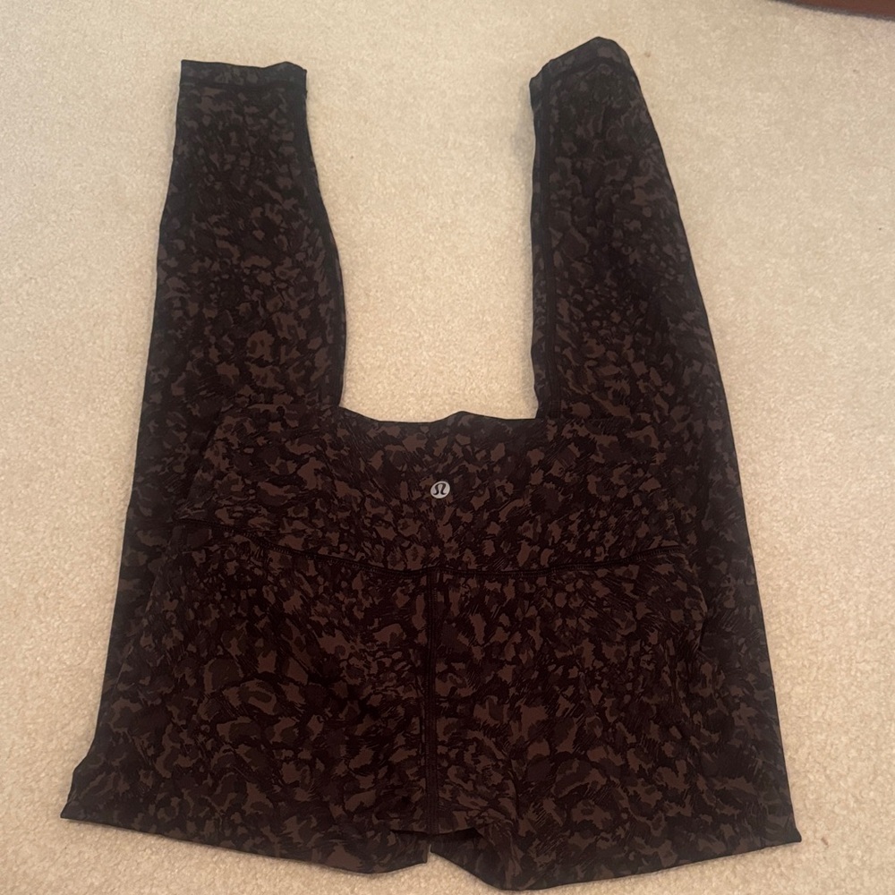 lululemon athletica Black and Brown Printed Leggings